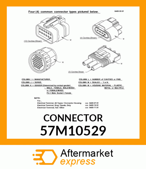 TYCO MULTILOCK 4W M UNSLD WHT PLS 57M10529