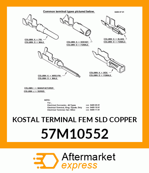 KOSTAL TERMINAL FEM SLD COPPER 57M10552