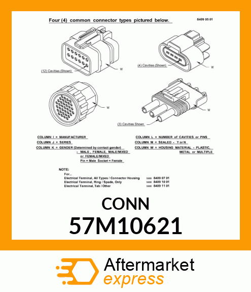 DELPHI MP150 5W FEM SLD BLK PLASTIC 57M10621