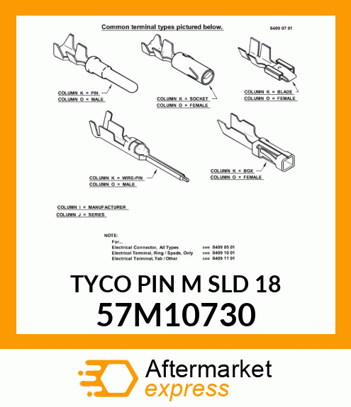 TYCO PIN M SLD 18 57M10730