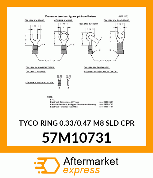 TYCO RING 0.33/0.47 M8 SLD CPR 57M10731