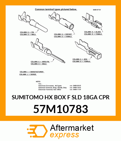 SUMITOMO HX BOX F SLD 18GA CPR 57M10783