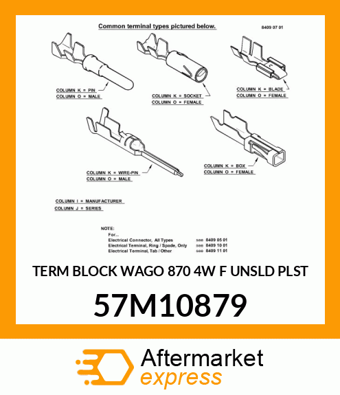 TERM BLOCK WAGO 870 4W F UNSLD PLST 57M10879