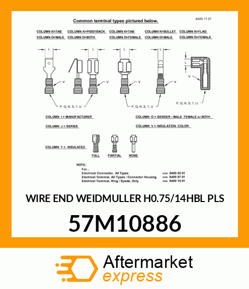 WIRE END WEIDMULLER H0.75/14HBL PLS 57M10886