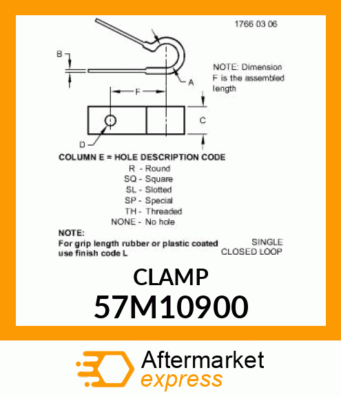 CLAMP FST 0.032 DRKORANGE STEEL 57M10900