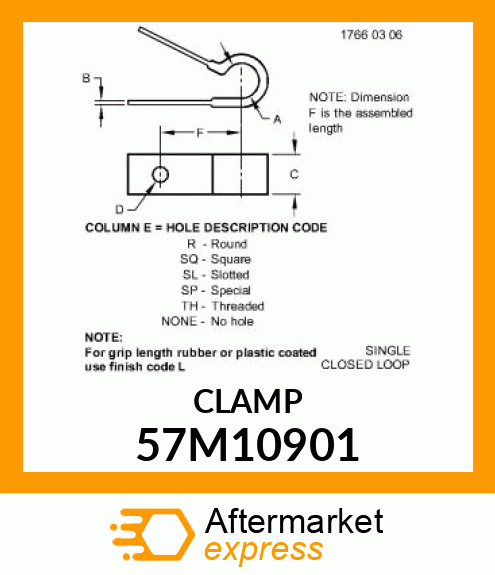 CLAMP FST 0.032 DRKORANGE STEEL 57M10901