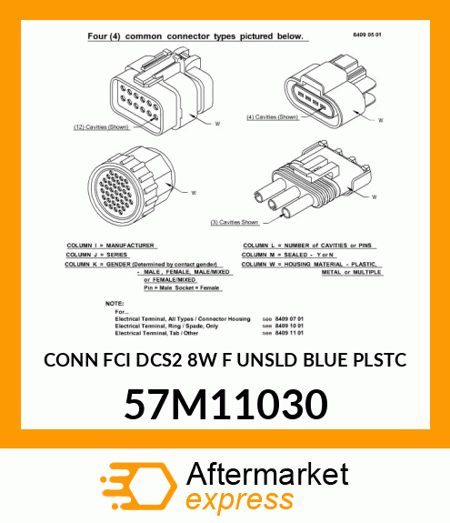 CONN FCI DCS2 8W F UNSLD BLUE PLSTC 57M11030