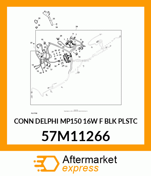 CONN DELPHI MP150 16W F BLK PLSTC 57M11266