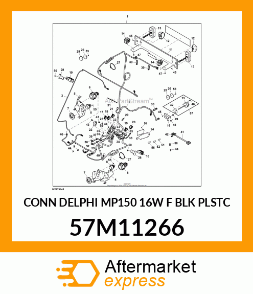 CONN DELPHI MP150 16W F BLK PLSTC 57M11266