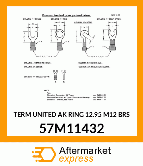 TERM UNITED AK RING 12.95 M12 BRS 57M11432