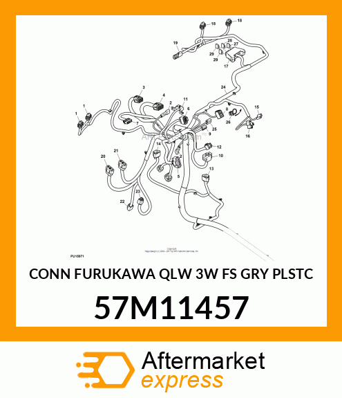 CONN FURUKAWA QLW 3W FS GRY PLSTC 57M11457