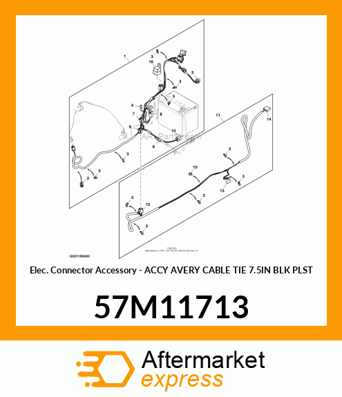 Elec. Connector Accessory - ACCY AVERY CABLE TIE 7.5IN BLK PLST 57M11713