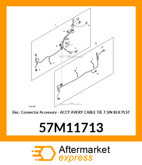 Elec. Connector Accessory - ACCY AVERY CABLE TIE 7.5IN BLK PLST 57M11713