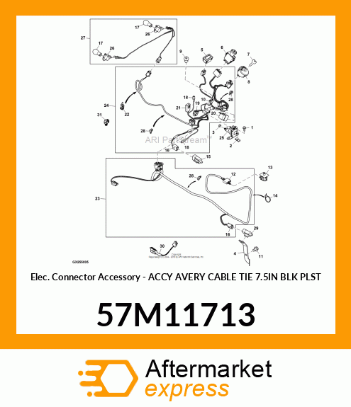 Elec. Connector Accessory - ACCY AVERY CABLE TIE 7.5IN BLK PLST 57M11713