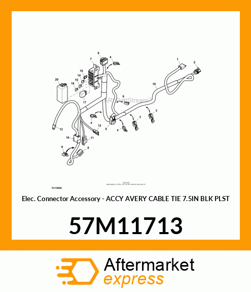 Elec. Connector Accessory - ACCY AVERY CABLE TIE 7.5IN BLK PLST 57M11713