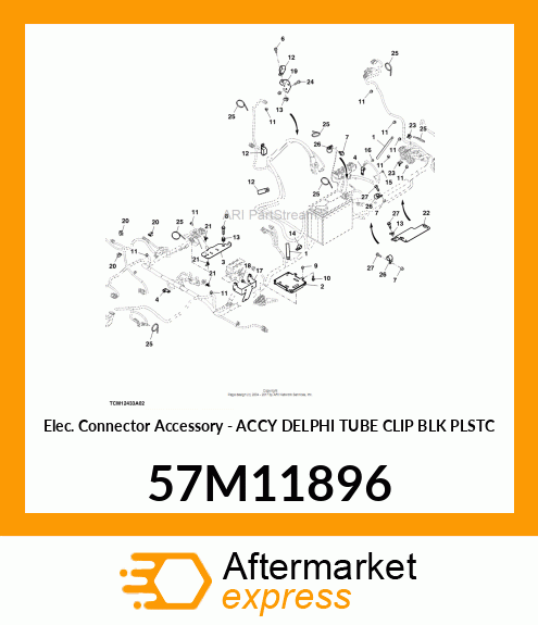 ACCY DELPHI TUBE CLIP BLK PLSTC 57M11896