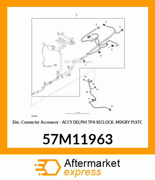 ACCY DELPHI TPA SECLOCK MDGRY PLSTC 57M11963