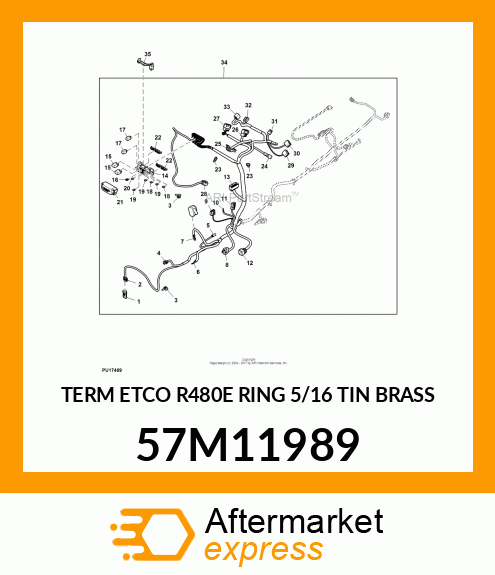 TERM ETCO R480E RING 5/16 TIN BRASS 57M11989