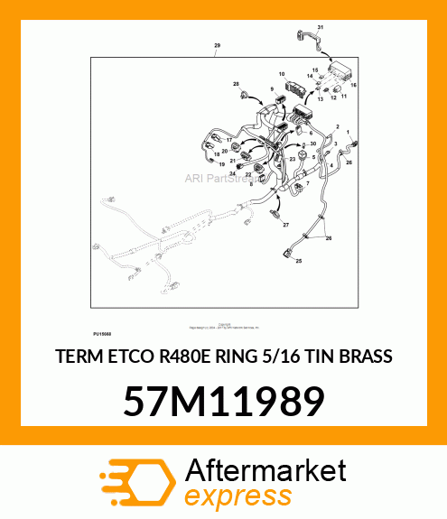 TERM ETCO R480E RING 5/16 TIN BRASS 57M11989