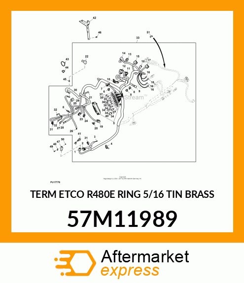 TERM ETCO R480E RING 5/16 TIN BRASS 57M11989