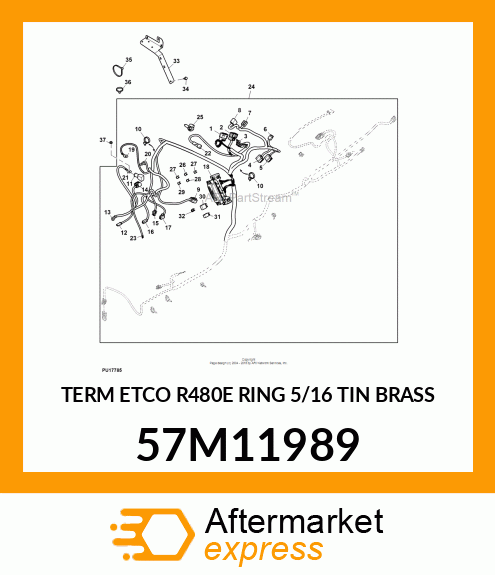 TERM ETCO R480E RING 5/16 TIN BRASS 57M11989