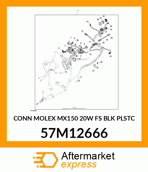 CONN MOLEX MX150 20W FS BLK PLSTC 57M12666