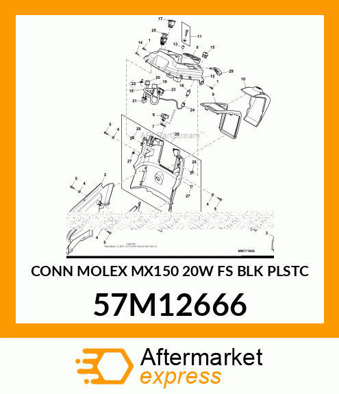 CONN MOLEX MX150 20W FS BLK PLSTC 57M12666