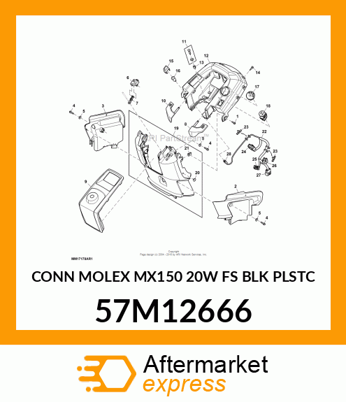 CONN MOLEX MX150 20W FS BLK PLSTC 57M12666