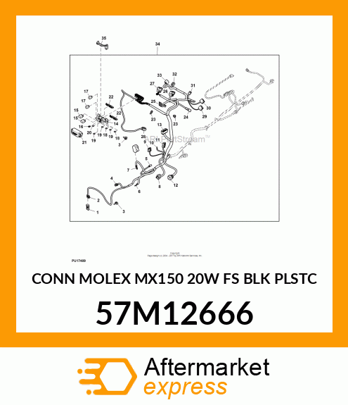 CONN MOLEX MX150 20W FS BLK PLSTC 57M12666