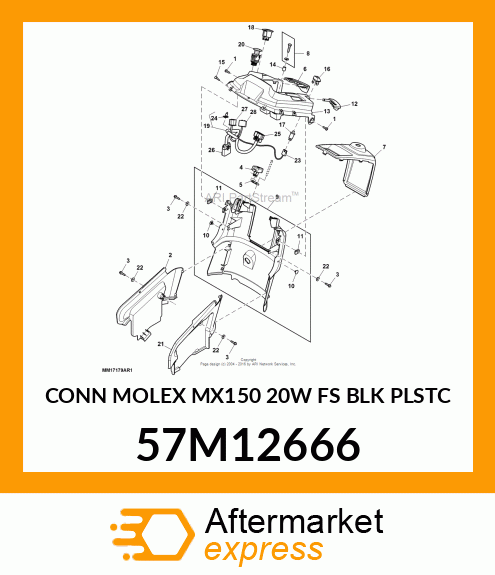 CONN MOLEX MX150 20W FS BLK PLSTC 57M12666