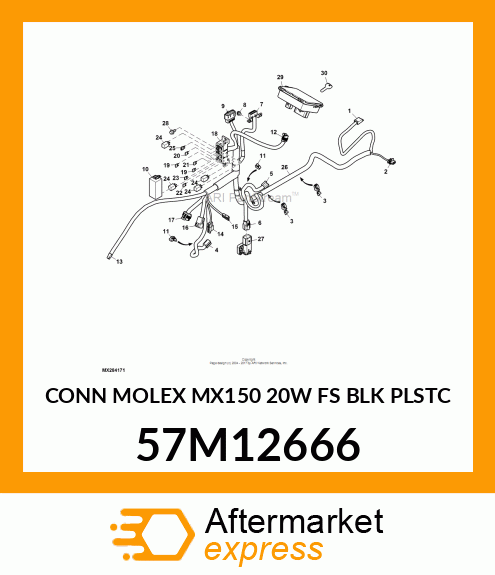 CONN MOLEX MX150 20W FS BLK PLSTC 57M12666