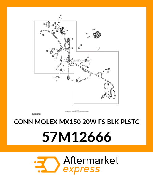 CONN MOLEX MX150 20W FS BLK PLSTC 57M12666