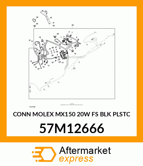 CONN MOLEX MX150 20W FS BLK PLSTC 57M12666