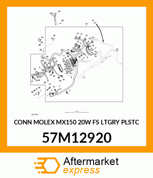 CONN MOLEX MX150 20W FS LTGRY PLSTC 57M12920