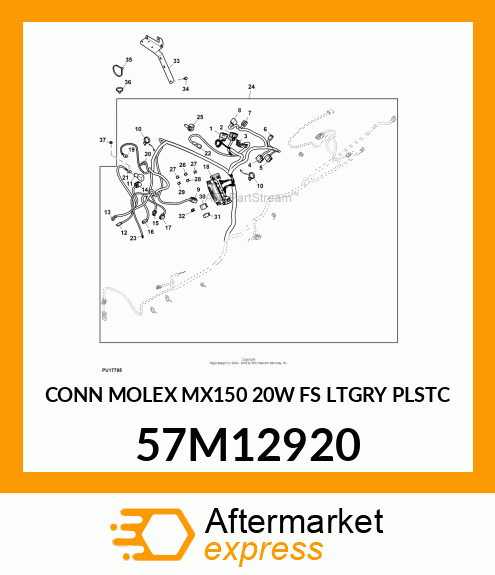 CONN MOLEX MX150 20W FS LTGRY PLSTC 57M12920