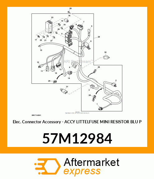 Elec. Connector Accessory - ACCY LITTELFUSE MINI RESISTOR BLU P 57M12984