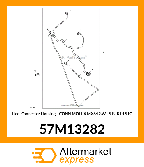 Elec. Connector Housing - CONN MOLEX MX64 3W FS BLK PLSTC 57M13282