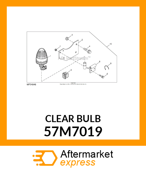 LAMP,HALOGEN H1 12V 55W 57M7019