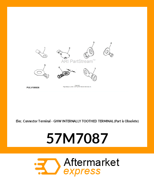 Elec. Connector Terminal - GHW INTERNALLY TOOTHED TERMINAL (Part is Obsolete) 57M7087