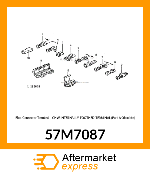 Elec. Connector Terminal - GHW INTERNALLY TOOTHED TERMINAL (Part is Obsolete) 57M7087