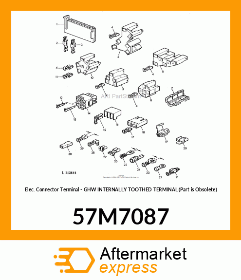 Elec. Connector Terminal - GHW INTERNALLY TOOTHED TERMINAL (Part is Obsolete) 57M7087