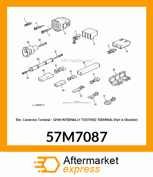 Elec. Connector Terminal - GHW INTERNALLY TOOTHED TERMINAL (Part is Obsolete) 57M7087