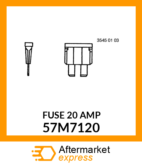 FUSE, BLADE YELLOW 20 A 57M7120