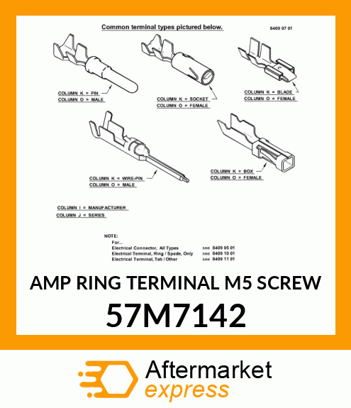 AMP RING TERMINAL M5 SCREW 57M7142