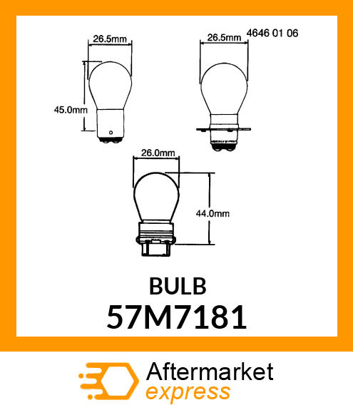 BULB, ECE P21/5W,24V,DC BAYONET 57M7181