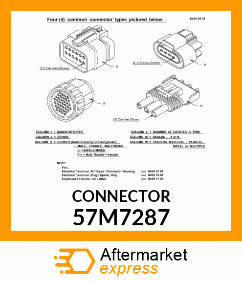 CONN DELPHI MP150 8W MS DRKGRY PLST 57M7287