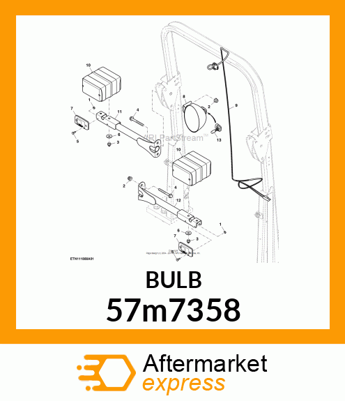 LAMP, GE 888 HALOGEN RT. ANG PL 57m7358