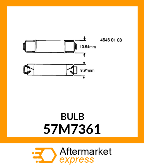 LAMP NO. 1477, MINI. SCREW, BULB T3 57M7361