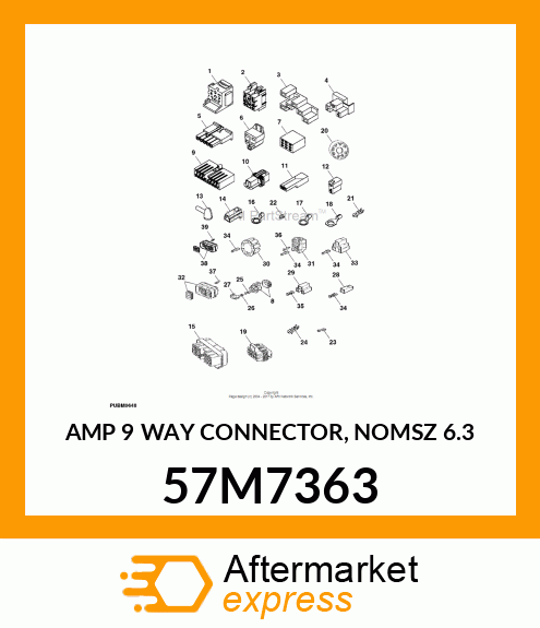 AMP 9 WAY CONNECTOR, NOMSZ 6.3 57M7363