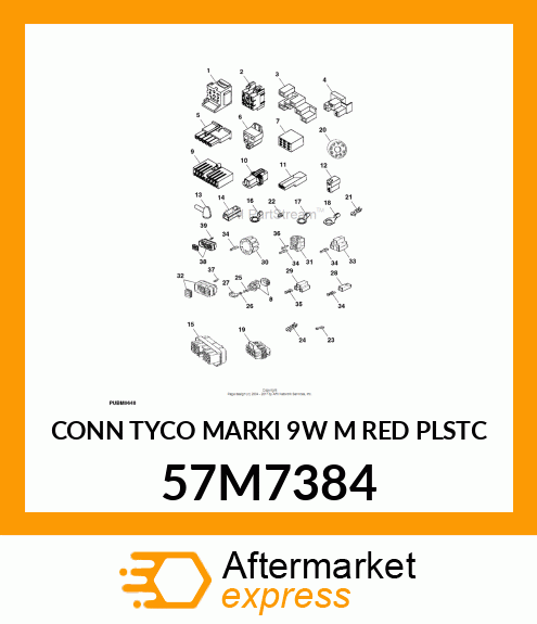 CONN TYCO MARKI 9W M RED PLSTC 57M7384